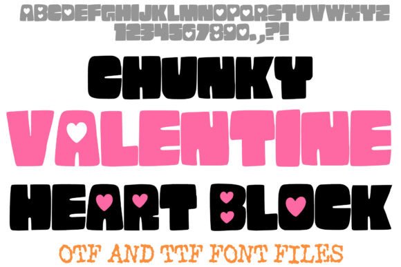 Chunky Valentine Heart Block Font for Branding