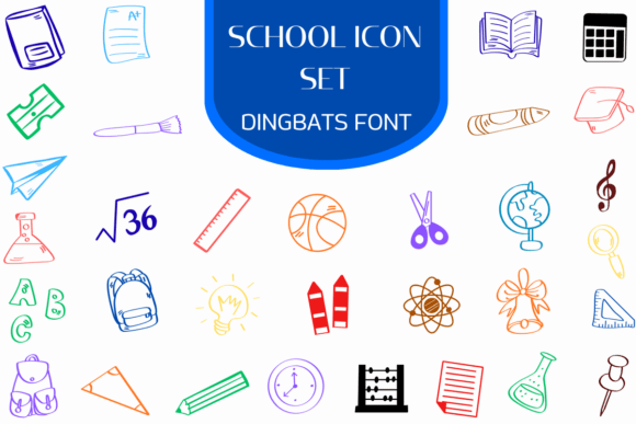Enhance Your Brand with School Icon Set Font