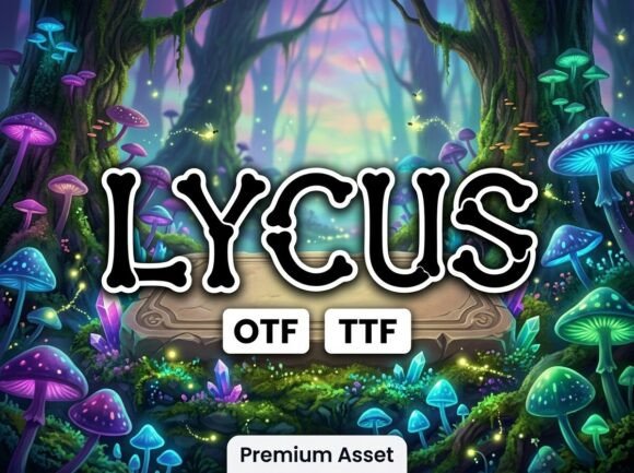 Lycus Display Font for Editorial Design