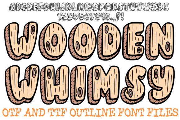 Wooden Whimsy Font for Rustic Craft Projects